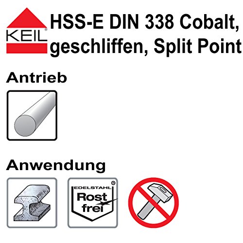 Edelstahlbohrer Keil 307 501 110 Metallbohrersortiment HSS-E