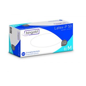 Disposable gloves (M) BINGOLD disposable gloves Latex-P 50