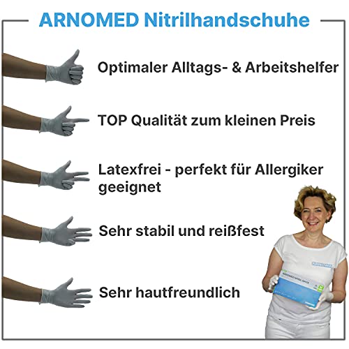 Einmalhandschuhe (S) ARNOMED Nitril Einweghandschuhe M, weiß