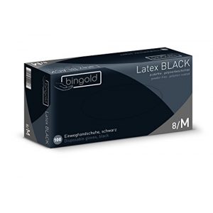 Einmalhandschuhe (schwarz) BINGOLD 619002 Latex Black 100 St