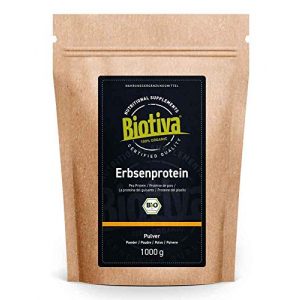 Erbsenprotein Biotiva -Pulver Bio 1kg – 83% Proteingehalt – 100%