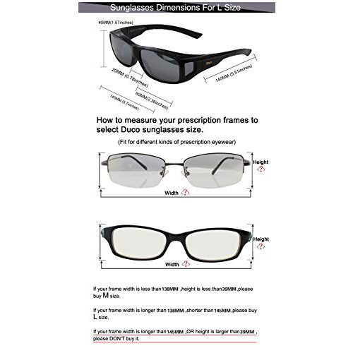 Fahrradbrille für Brillenträger DUCO Herren und Damen Polarisiert
