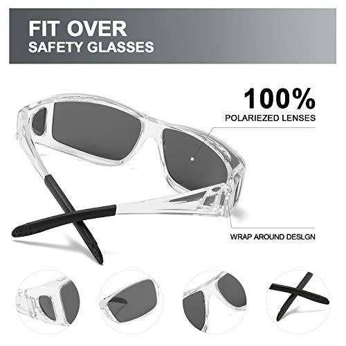 Fahrradbrille für Brillenträger LVIOE Unisex Polarisiert Sonnenbrille