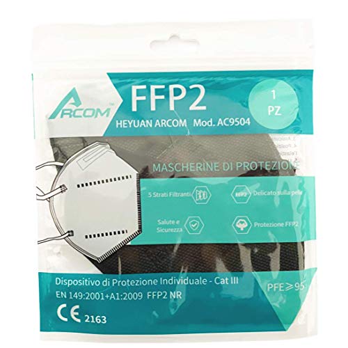 FFP2-Masken Schwarz ARCOM FFP2 Maske, CE-Zertifikat