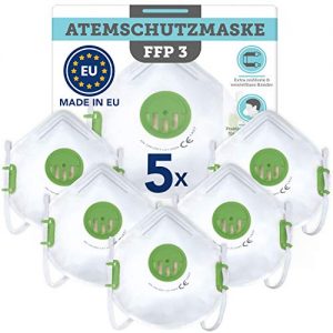 FFP3-Maske mit Ventil Natureflow Maske FFP 3  5 Stück