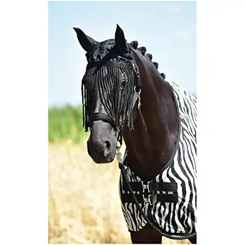 Fliegenmaske Pferd Busse Ohrenschutz FLY PROTECTOR, schwarz