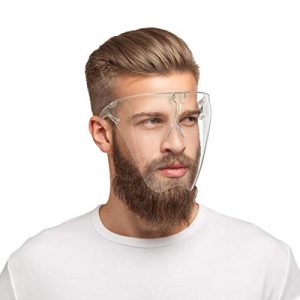 Gesichtsschutz-Brille hard 1x Schutzbrille mit Mund Nasen Schutz