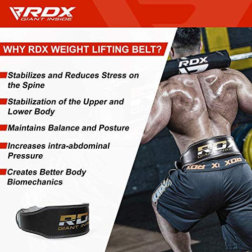 Gewichthebergürtel RDX 4” Leder | Fitness-Gürtel (MEHRWEG)
