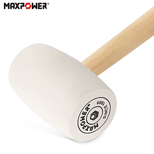 Gummihammer MAXPOWER Fliesenhammer Weiß mit Holzgriff
