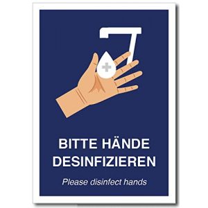 Hände-desinfizieren-Schild Frank Paperman Aufkleber – Sticker