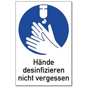 Hände-desinfizieren-Schild König Werbeanlagen Schild Alu 30 x 20