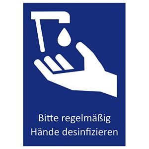 Hände-desinfizieren-Schild mediLabel 5 Aufkleber DIN A6