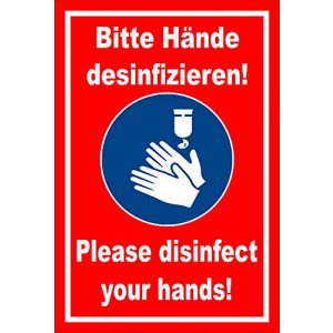 Hände-desinfizieren-Schild Melis Folienwerkstatt Schild 30x20cm