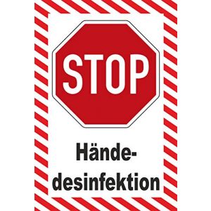 Hände-desinfizieren-Schild MK-Schilder Aufkleber 15x10cm