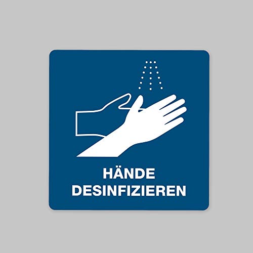 Hände-desinfizieren-Schild STEMPEL-FABRIK 3 Stück Hinweis