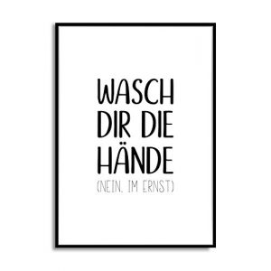 Hände-waschen-Schild a4-kunstdruck Fine -Art Typo Spruch