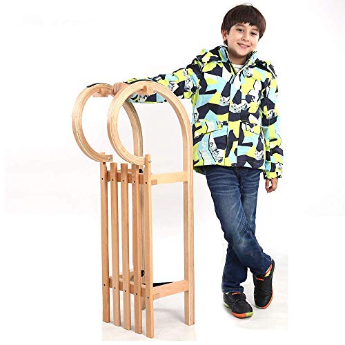 Hörnerschlitten LFK Kinder-Schlitten aus Holz mit Rückenlehne