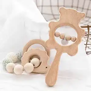 Holzrassel Baby Promise Babe 2pc Holz Tier Armband Baby Beißring