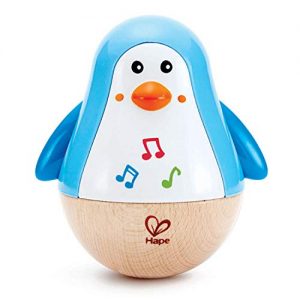 Holzspielzeug Baby Hape E0331 – Stehauf-Pinguin, mit Klang, blau