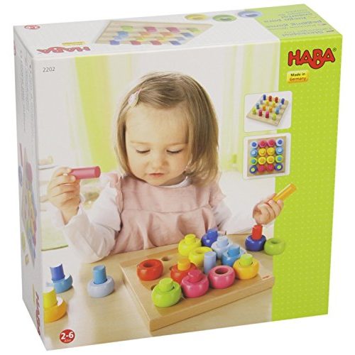 Holzspielzeug HABA 2202 – Steckspiel Farbkringel, buntes Sortier
