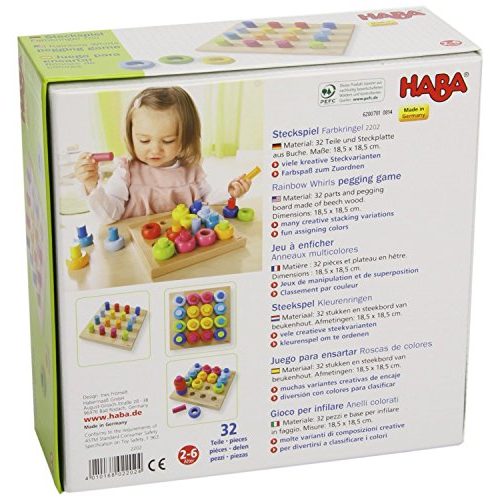 Holzspielzeug HABA 2202 – Steckspiel Farbkringel, buntes Sortier