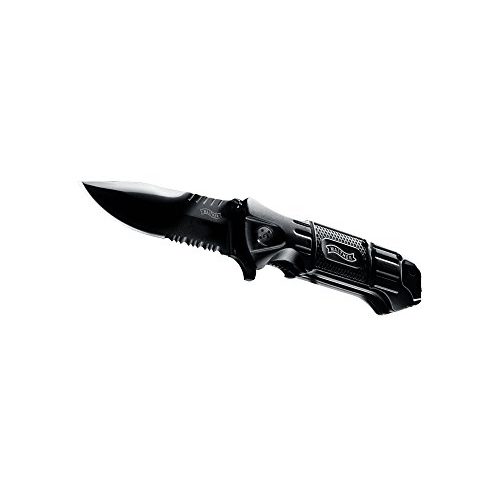 Jagdmesser walther Messer Black Tac Knife, Schwarz
