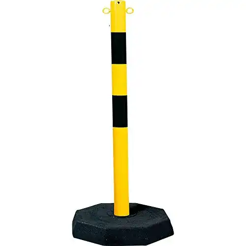 Kettenpfosten ROBUSTO STAHL, feuerverzinkt, gelb/schwarz, 100 cm