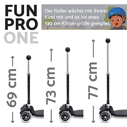 Kickboard fun pro ONE – der sichere Premium Kinder Roller, LED 3