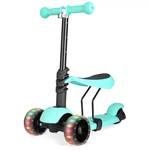 Kinderroller Bamny 3-in-1 Kinderscooter Kickboard LED-Lichträdern