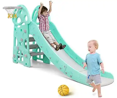 Kinderrutsche Bamny Rutsche Kinder Fun-Slide mit Basketballkorb