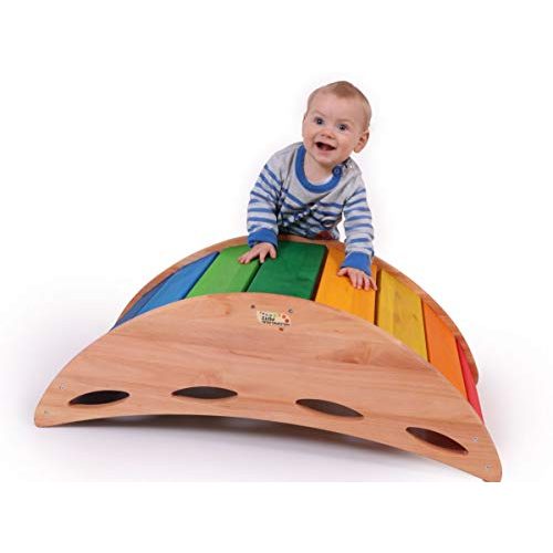 Kinderwippe Holzspielzeug-Peitz Bunte Kinder-Baby-Wippe 8070