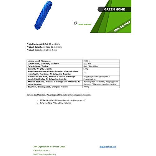 Kletterseil Pangolino Green Home – Seil 8 mm 20 m Polypropylenseil