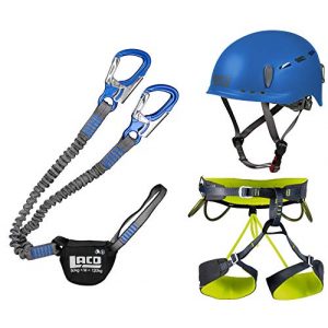 Klettersteigset LACD Pro Blue + Klettergurt Camp Größe M + Helm