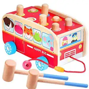 Klopfbank Vanplay Holz Hammerspiel für Kinder ab 2 Jahre, 3 in 1
