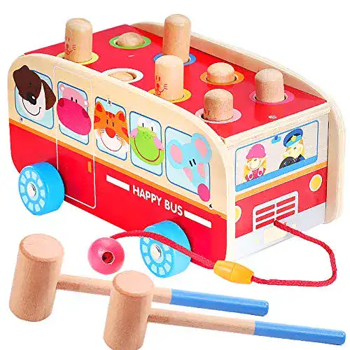 Klopfbank Vanplay Holz Hammerspiel für Kinder ab 2 Jahre, 3 in 1