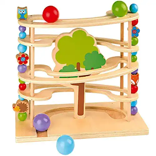 Kugelbahn solini Waldtiere / Murmelbahn / Spielzeug aus Holz