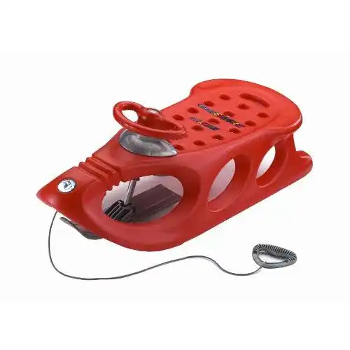 Lenkschlitten KHW Kinder Rodel, rot, 110x47x25 cm