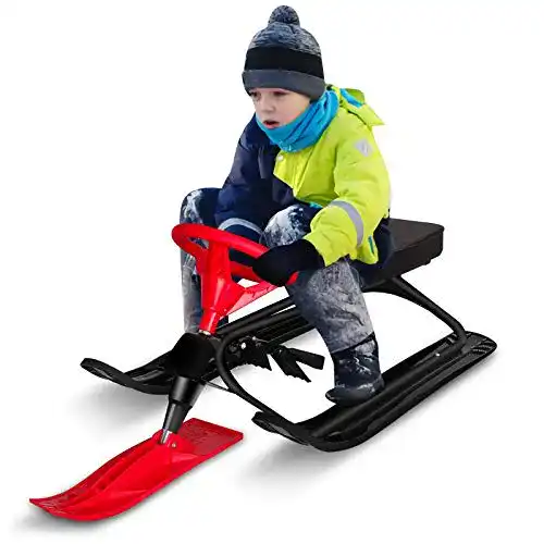 Lenkschlitten Qdreclod Schlitten Snowracer mit 2 Fußbremse