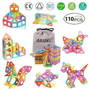 Magnetische Bausteine AILUKI 110 Pcs Magnetische Bauklötze Set
