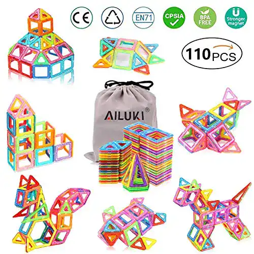 Magnetische Bausteine AILUKI 110 Pcs Magnetische Bauklötze Set
