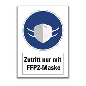 Maskenpflicht-Aufkleber FFP2 MBS-SIGNS Aufkleber Warnung 40×60