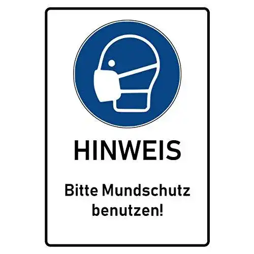 Maskenpflicht-Schild BilderKing Corona Virus Hinweis-Schild A5
