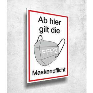 Maskenpflicht-Schild FFP2 Manschin-Laserdesign Aluverbund Schild
