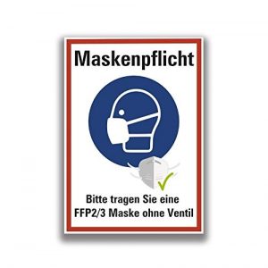 Maskenpflicht-Schild FFP2 MBS-SIGNS Aufkleber Maskenpflicht