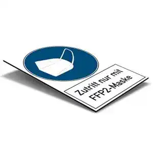 Maskenpflicht-Schild FFP2 STEMPEL-FABRIK Hinweis 200x300x4 mm