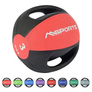 Medizinball MSPORTS Premium mit Griffe 1 – 10 kg – Professionell