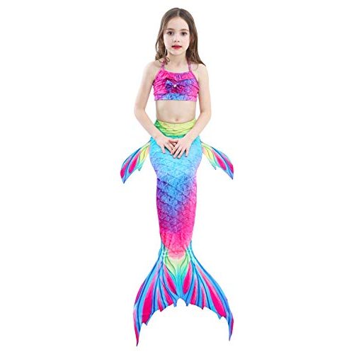 Meerjungfrau-Flosse Kinder Hifunbay mädchen Kostüm 3 STÜCKE