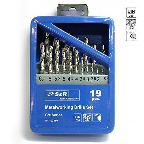 Metallbohrer S&R Set 1-10mm 118°, 19 Stk, GM-Serie DIN 338