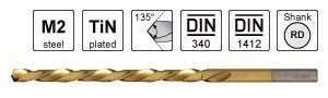 Metallbohrer S&R Set 1,5-6,5 mm 13 Stk, 135°, DIN 338, geschliffen