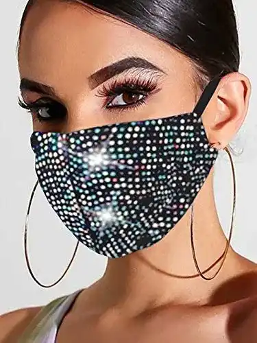 Mundschutz mit Glitzer Handcess Sparkly Crystal Mesh Mask Glitter